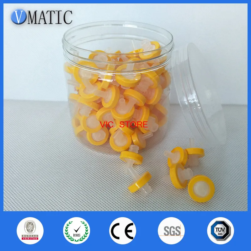 Free Shipping 100Pcs 13mm 0.22um Plastic Yellow Syringe-Driven Filter Syringe Water Solution Filtration Membrane | Обустройство дома