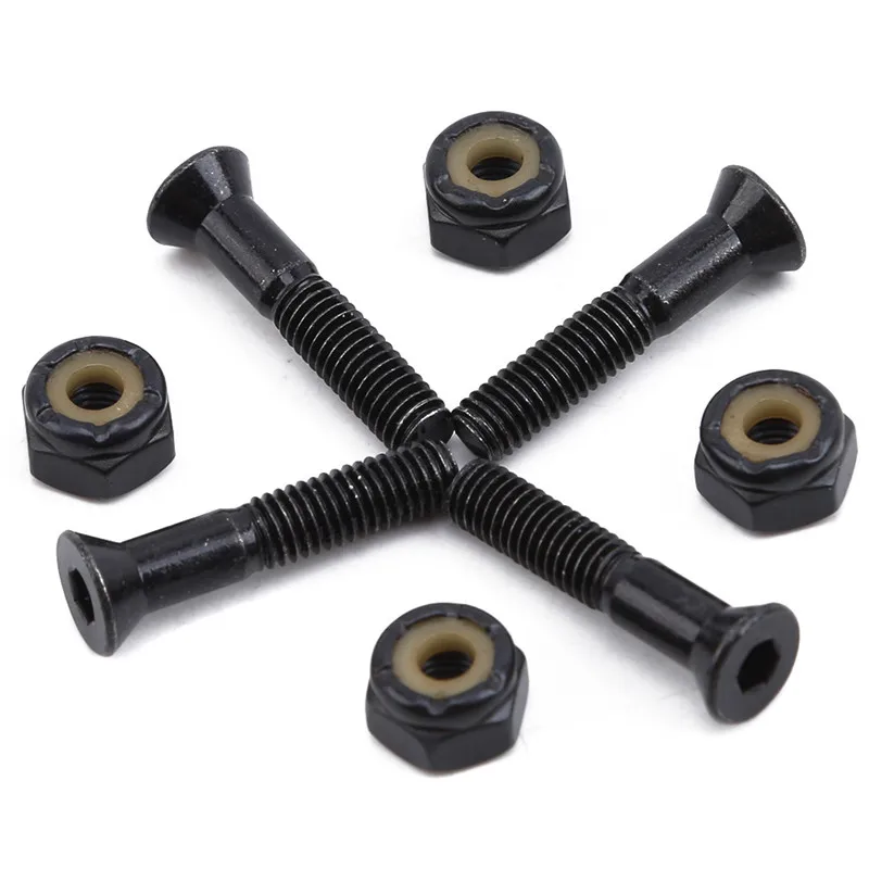 

Skateboard Hardware Screws 8pcs/set Metal Nail Bolt Screw Kit Set Black And Gold Skateboarding Replacment Accesories