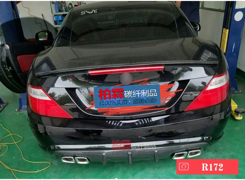 Углеродное волокно задний бампер спойлер Диффузор Крышка для Benz SLK Class R171 R172 SLK200