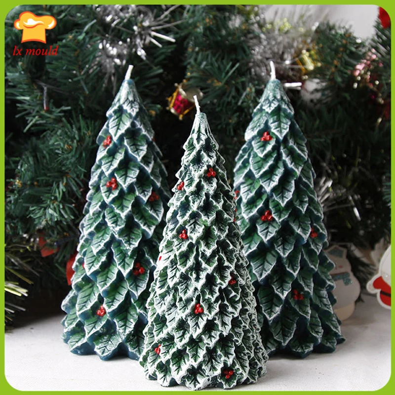 Новый 3D сосна Свеча конус силиконовые формы кедра DIY лампы в форме свечи