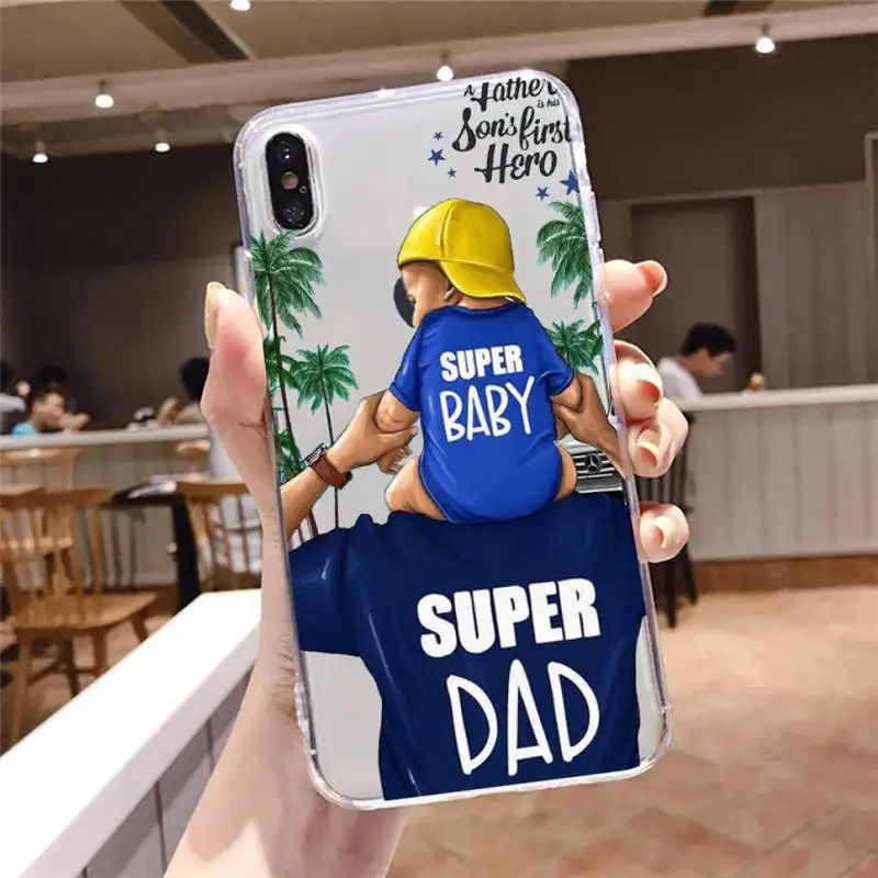 

Fashion Super Mom Baby Girl Phone Cases Transparent Case For Iphone 6 6s 7 8 Plus XR X XS 11 12 Pro Max