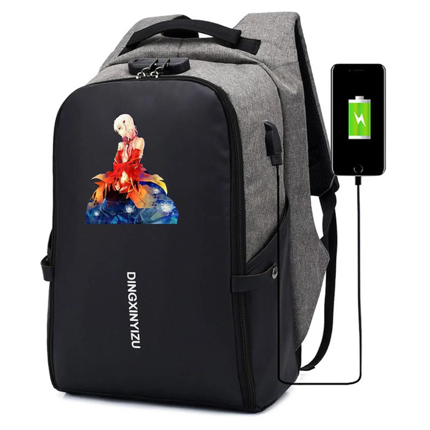 

Japan anime Guilty Crown Backpack Anti-theft USB Charging Knapsack UNISEX teenagers Laptop bag Travel backpack student book Bags