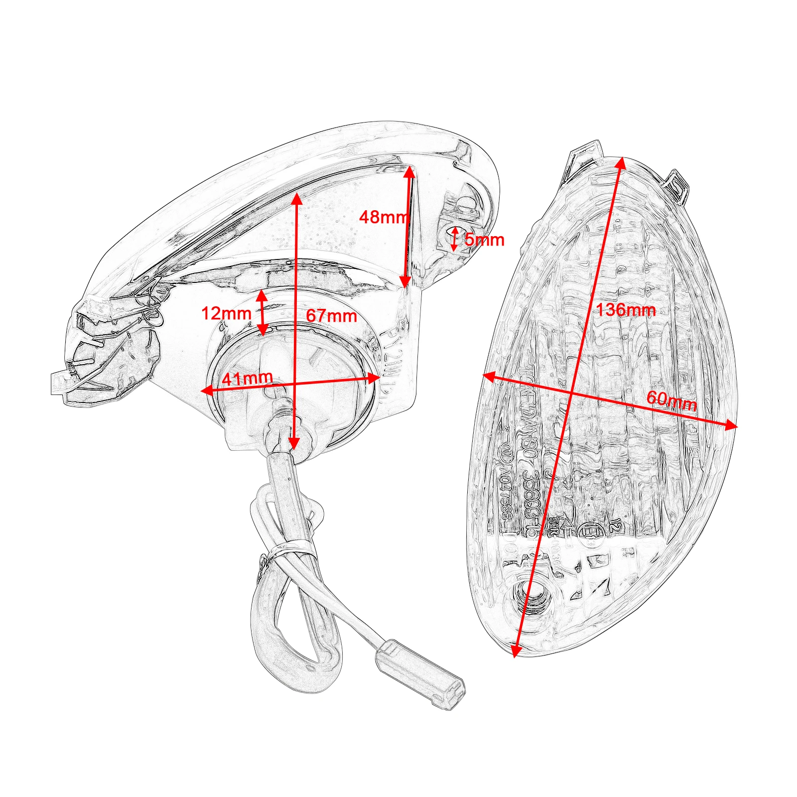 Задний индикатор поворота для Suzuki HAYABUSA-GSX1300RAL6 2016 HAYABUSA-GSX1300R 2009 аксессуары