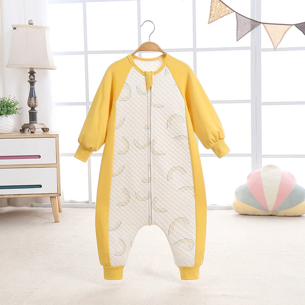 

Long Sleeve Wearable Blanket Pajamas Casual For Toddler Home Baby Sleep Bag Anti-kick Keep Warm Autumn Winter Bedding With Legs