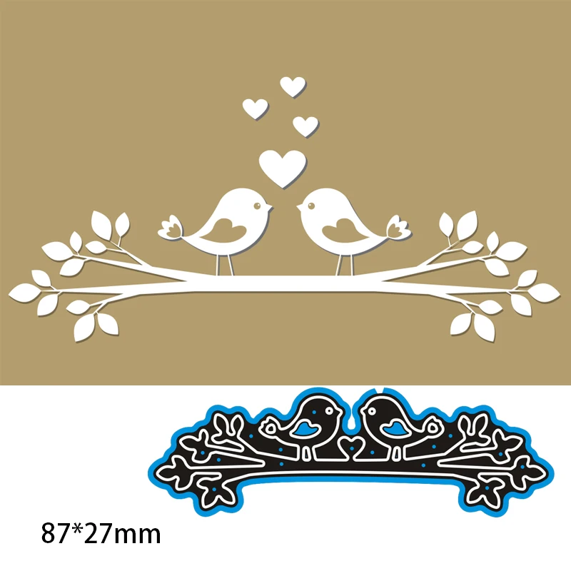

87*27mm couple birds new Metal Cutting Dies Scrapbooking DIY Album Paper Card Craft Embossing stencil Dies