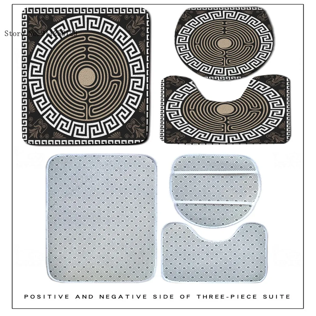 Miglior 3/4 Pezzi Moda Geometria Tende Da Doccia Set Popolare Lusso Piedistallo Tappeto Coperchio Copriwater Tappetino Da Bagno Decorazioni Per La Casa Set Da Bagno