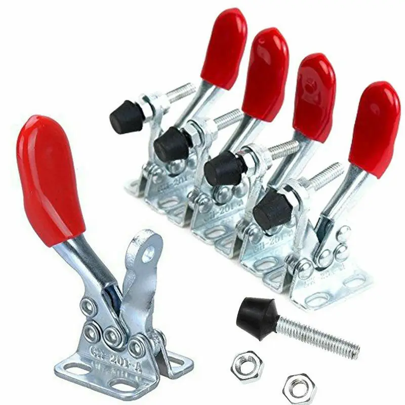 

4pcs Red Toggle Clamp GH-201A 201-A Quick Release Tool Horizontal Clamp Hand rI