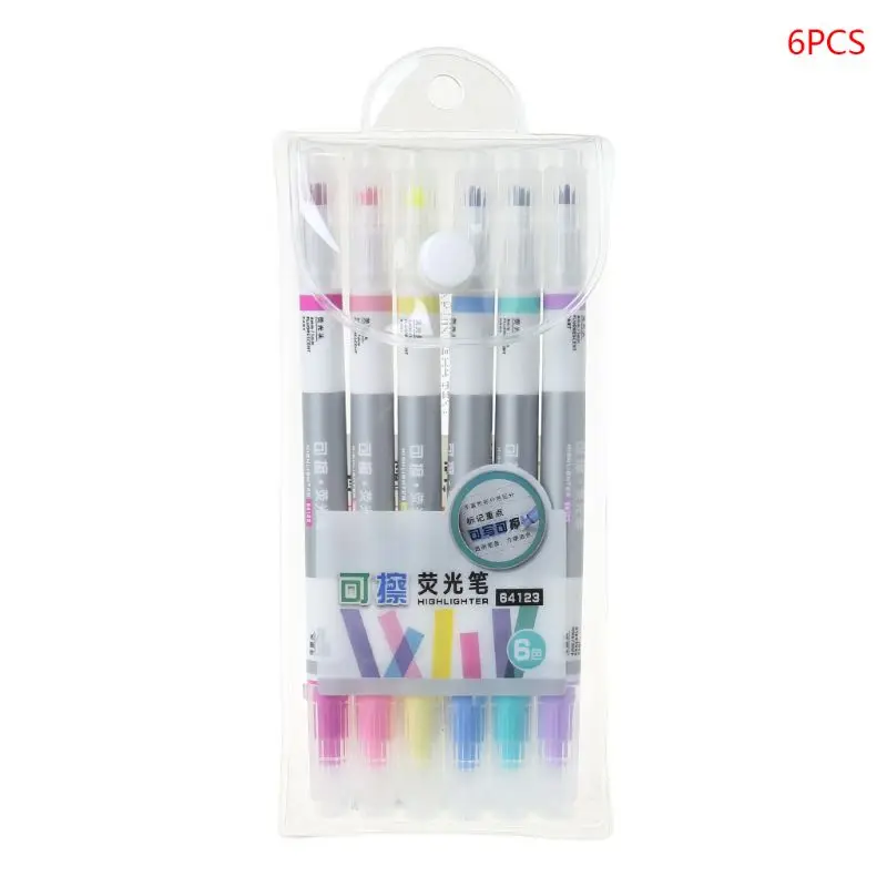 Флуоресцентный карандаш стираемый маркер 6 шт./набор | Канцтовары для офиса и дома
