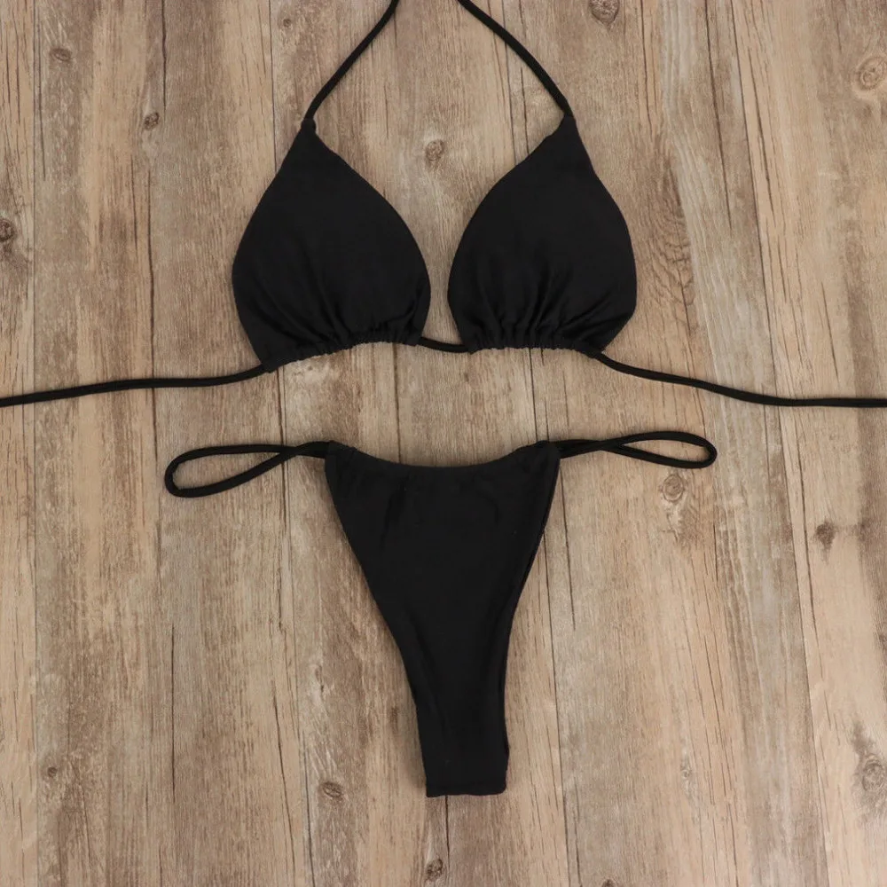

Yiiciovy 2021 Sexy Lace Up Thong Bikini Set Women Swimwear Bandage Push Up Padded Swimsuit Summer Beach Bathing Suit Brazilian
