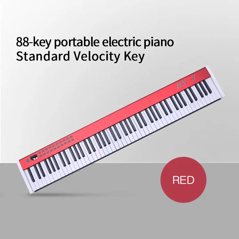 Высокое качество 88 ключ Профессиональный usb MIDI цифровой электронный контроллер клавиатура пианино для музыкального biginner Группа обучения пианино - Цвет: 88k red no light
