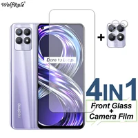 4 in 1 tempered glass for realme 8i 8s 5g 8 pro screen protector shockproof hd protective phone camera film on realme 8i glass