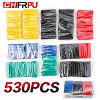530 pcsbag heat shrinkable tube kit shrink various polyolefin insulation sleeve heat shrinkable tube wire and cable 8 size 2 1