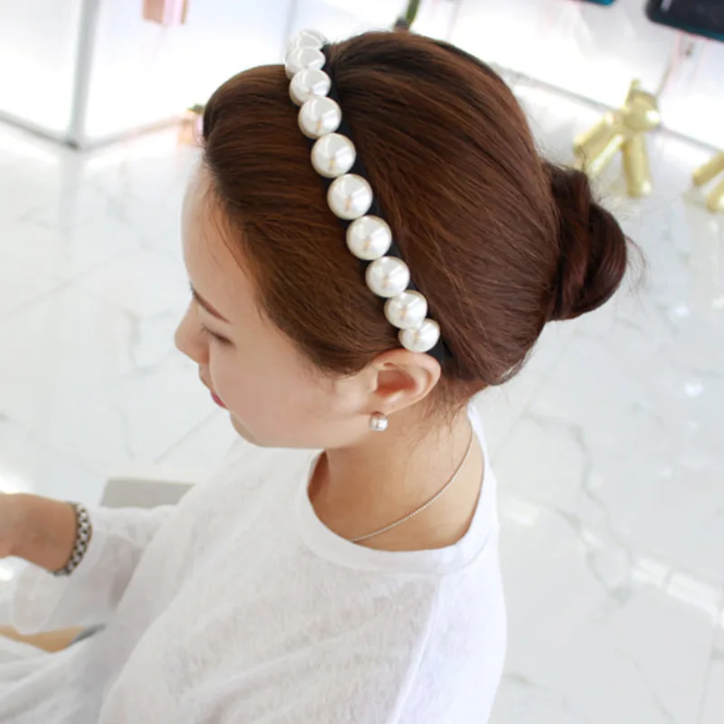

Hair Accessories Imitation Pearl Hairbands for Women Lady Semicircle Pearl Elastic Hair Hoop Bride Wedding Headwear