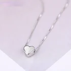 Модные минималистичные сапоги гладкая в форме сердца кулон ожерелье серебро Цвет милое колье с подвеской для женщин S-N591