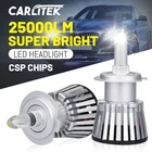 Светодиодные автолампы Carlitek H7 H11 H8 H9, 360 градусов, 25000LM 9005 9006 HB3 HB4 светодиодный 6000K 12 В