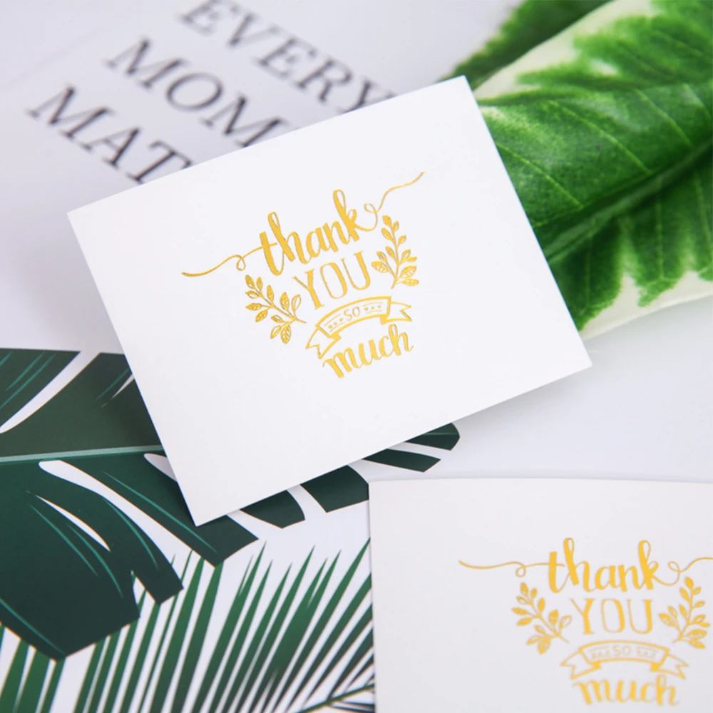 50 шт. мини золотые рельефные открытки &quotспасибо&quot &quotДень Святого Валентина&quot