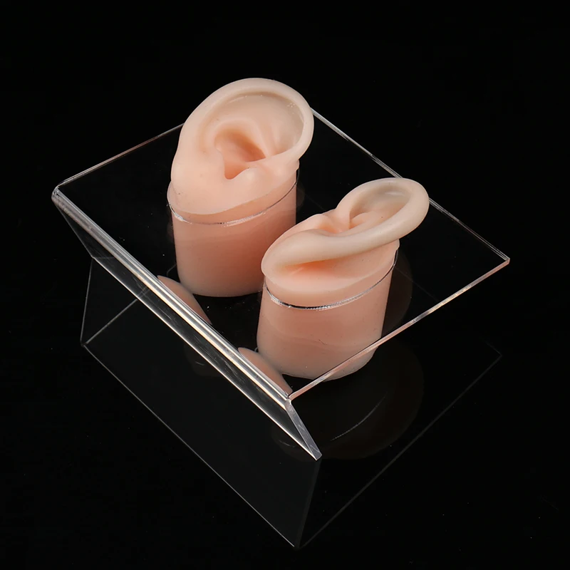 

1Pcs/1Pair Silicone Ear Model Professional Practice Piercing Tools Earring Ear Stud Display Tools Can Be Reused Body Jewelry