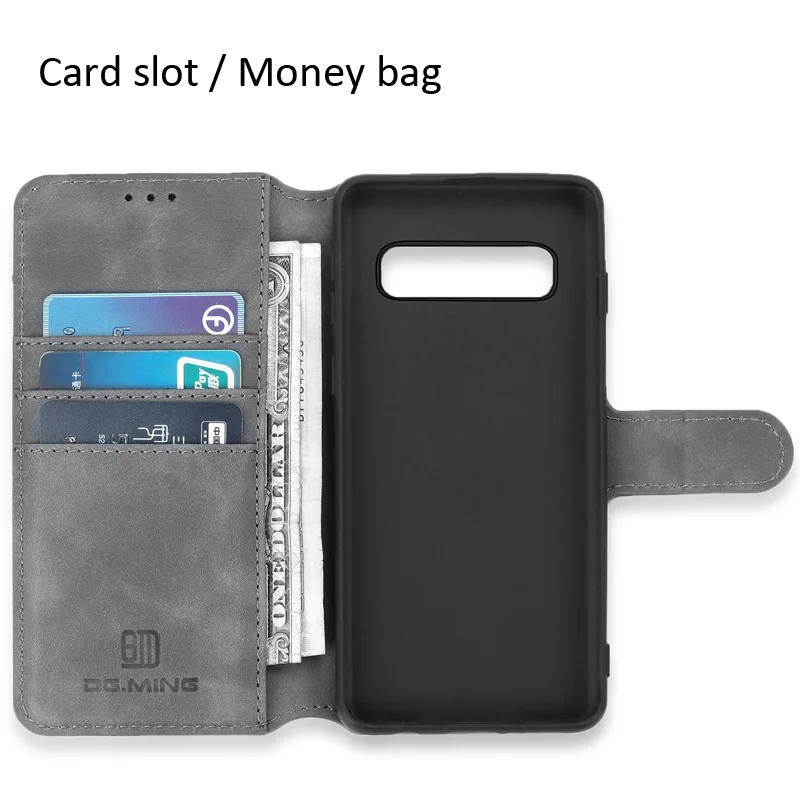 Чехол-бумажник из матовой кожи с откидной крышкой для samsung Galaxy S10 Plus Ретро