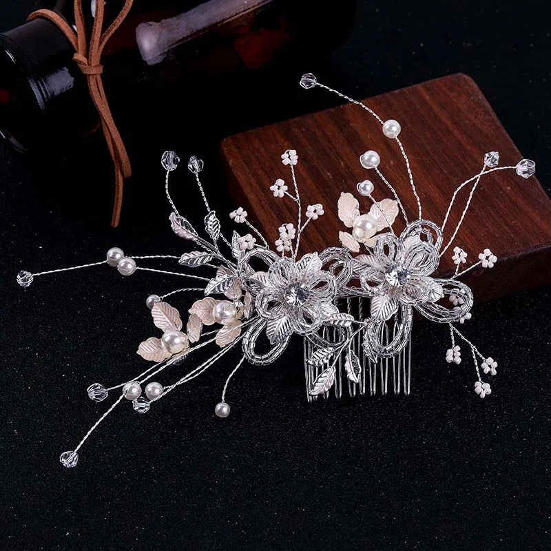 Женская расческа для волос с бусинами из искусственного жемчуга|Украшения волос|