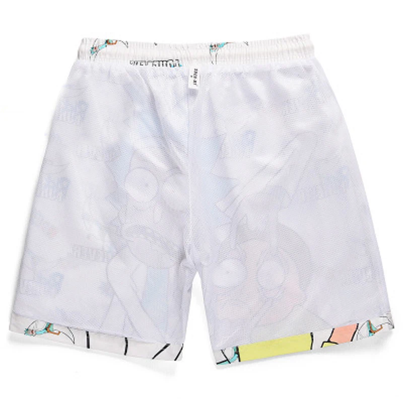 

Cartoons Print Men Running Bermuda Shorts Beach Shorts Hawaiian Elastic Waist Summer Beach Harajuku Drawstrings Sweatpants