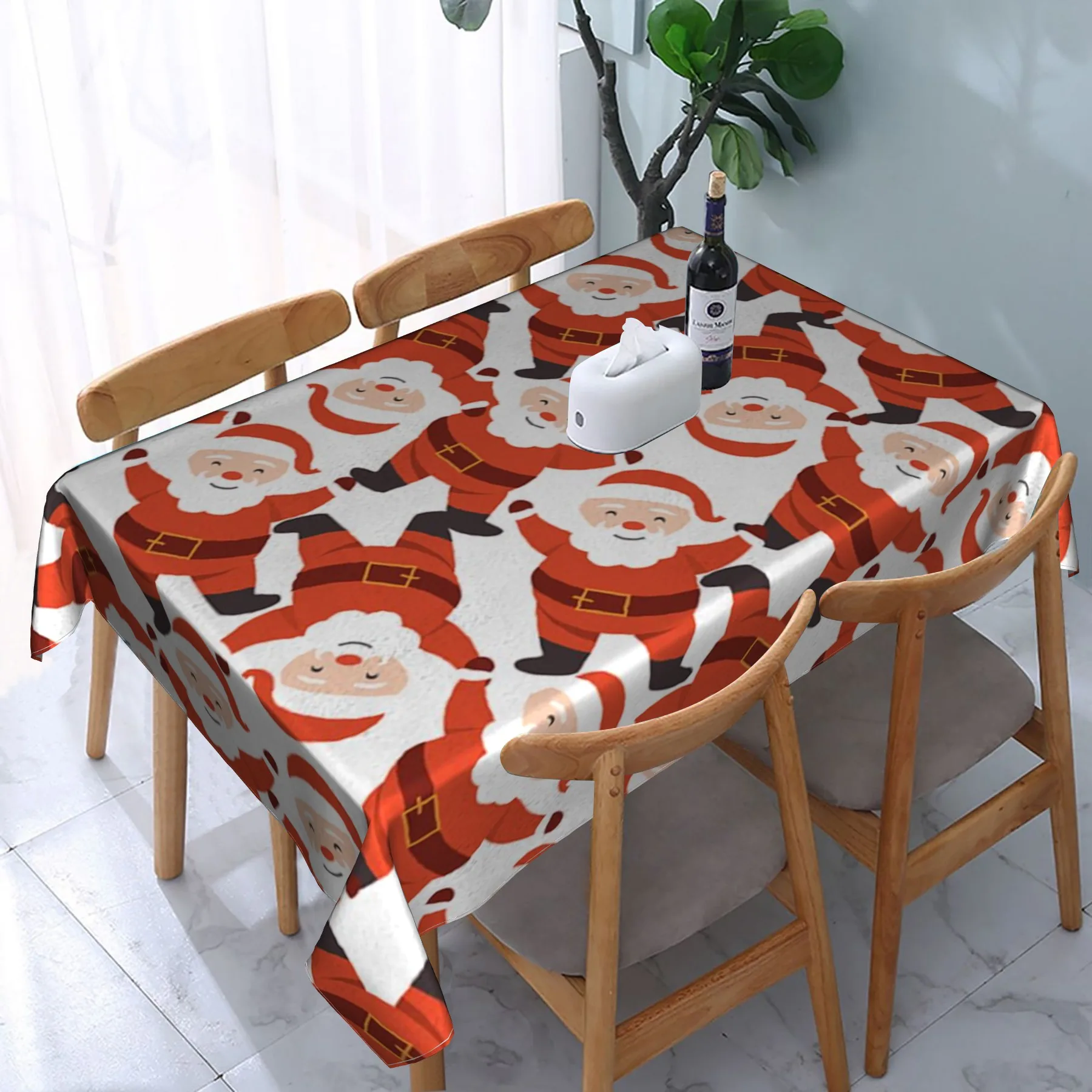 

Christmas home decoration Santa Claus tablecloth anti-fouling and oil-proof tablecloth home textile