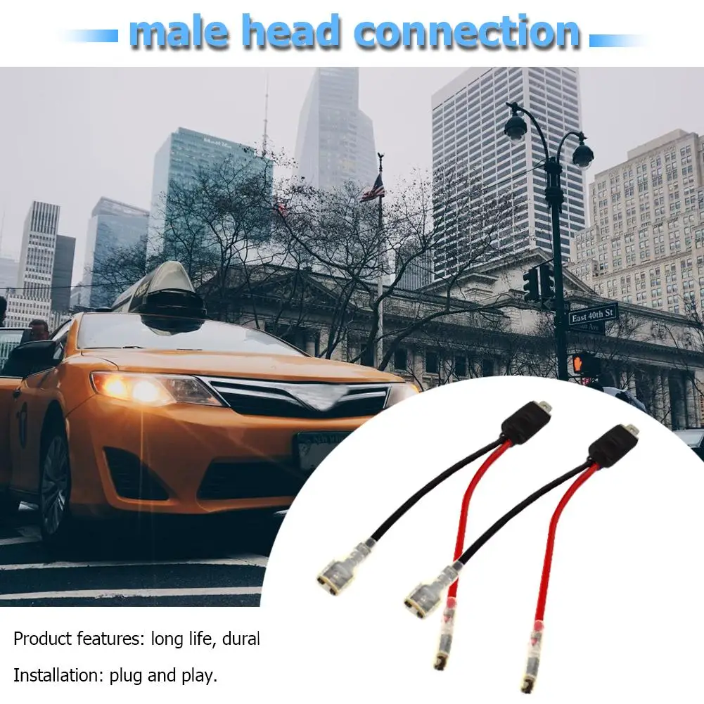 

For H1 LED HID Headlight Bulb Safety Headlight Adapter Cables High-quality 2x Male Plug Single Diode Converter Adapter Cables