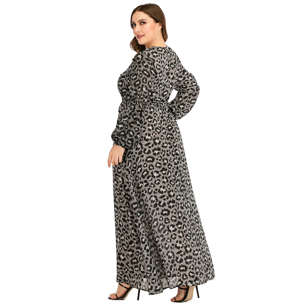 Женское платье с цветочным принтом и длинным рукавом 3XL | Тематическая одежда