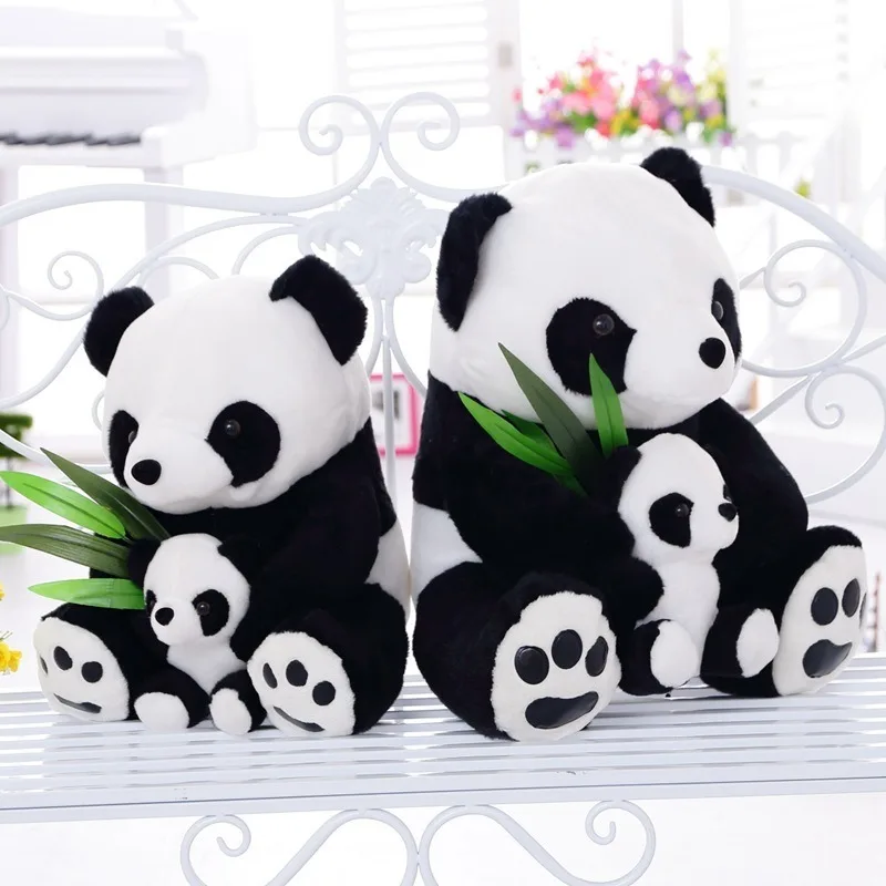 Cute Mother and Son Panda Pillow Bedding Super Soft Plush Toy To Girlfriend's Christmas Gift Bedroom Decorations Travel Pillows | Дом и