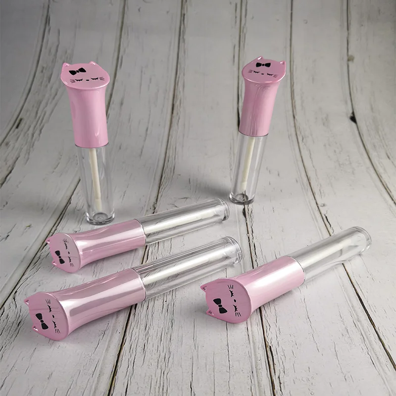 5 мл блеск для губ палочка тюбики в форме кошки розовое золото упаковка