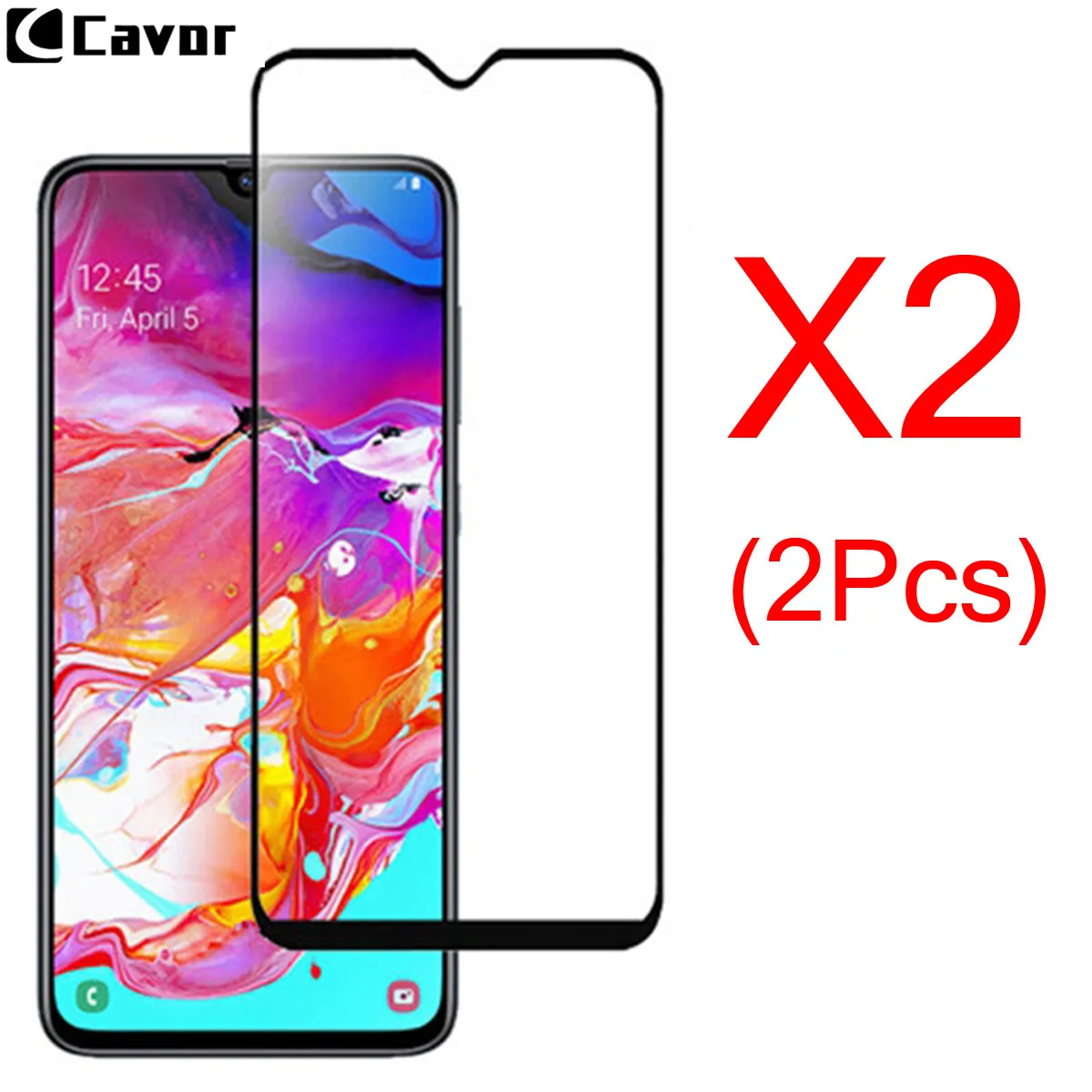 Закаленное стекло 9H для Samsung Galaxy A70 чехол с полным покрытием стеклянные