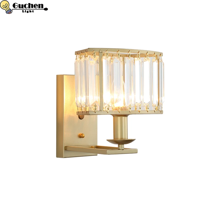 

Настенный светильник с золотым кристаллом, классический для спальни, дома, гостиной, столовой, магазина, кухни, офиса, настенные светильники...