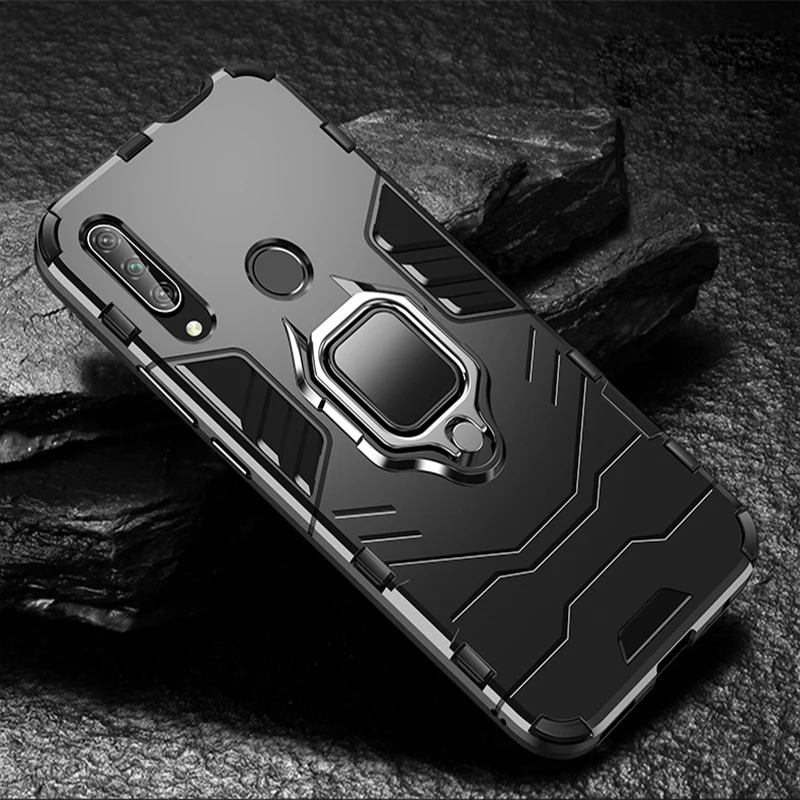 Чехол для Honor 9X Pro армированный магнитный держатель кольцо на палец защитный