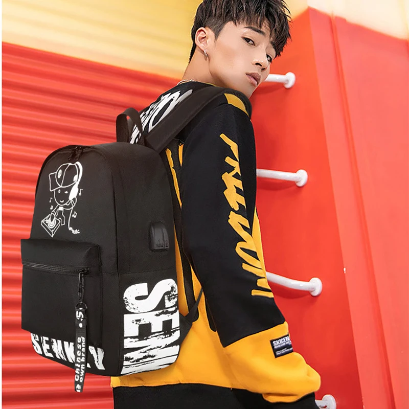 

Senkey &Style Student Backpack Anime Luminous USB Charge Laptop Computer Bagpack For Teenager Anti-theft Boys School Bag plecak