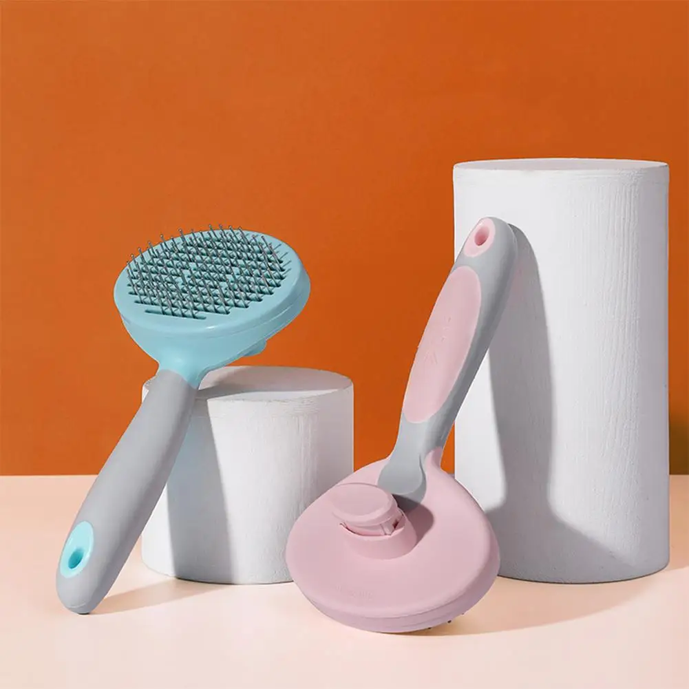 

Массажная расческа для удаления шерсти с одной кнопкой, игла для чистки кошек, плавающий очиститель для собак и домашних животных