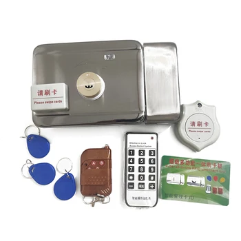 Electronic RFID Door Gate Lock/Smart Electric Strike Magnetic Induction Entry Access Control System with 15 Tags
