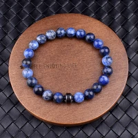 cylinder hematite blue vein stone bracelet women natural energy stone bead bracelets men new couples health care jewelry pulsera