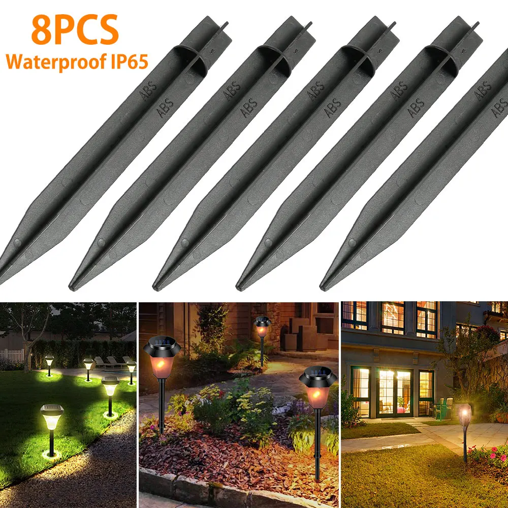 8 шт. Солнечный садовый светильник для заземления ногтей кронштейн садового