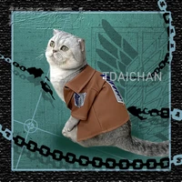 attack on titan pet cat clothes cosplay investigation corps coat puppy dog costume levi ackerman cute pets photo props funny new