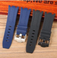 silicone watch strap 28mm for audemars and piguet ap royal oak offshore 15400 15703 28mm black blue nature rubber watchband