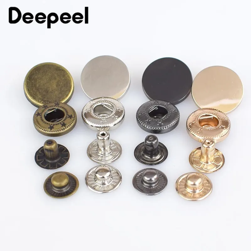 

30 комплектов Deepeel 12/15/17 мм металлические застежки-кнопки для сумки Для мужчин костюмы куртка с металлическими пуговицами, Костюмы пальто Пре...