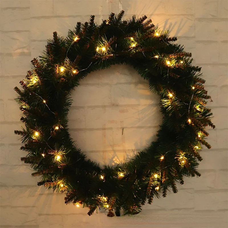 

30/40/50/60/80 см с или без теплосветильник Света Рождественская зеленая желтая искусственная кожа и гирлянды дверь подвесной магазин мебель для ...