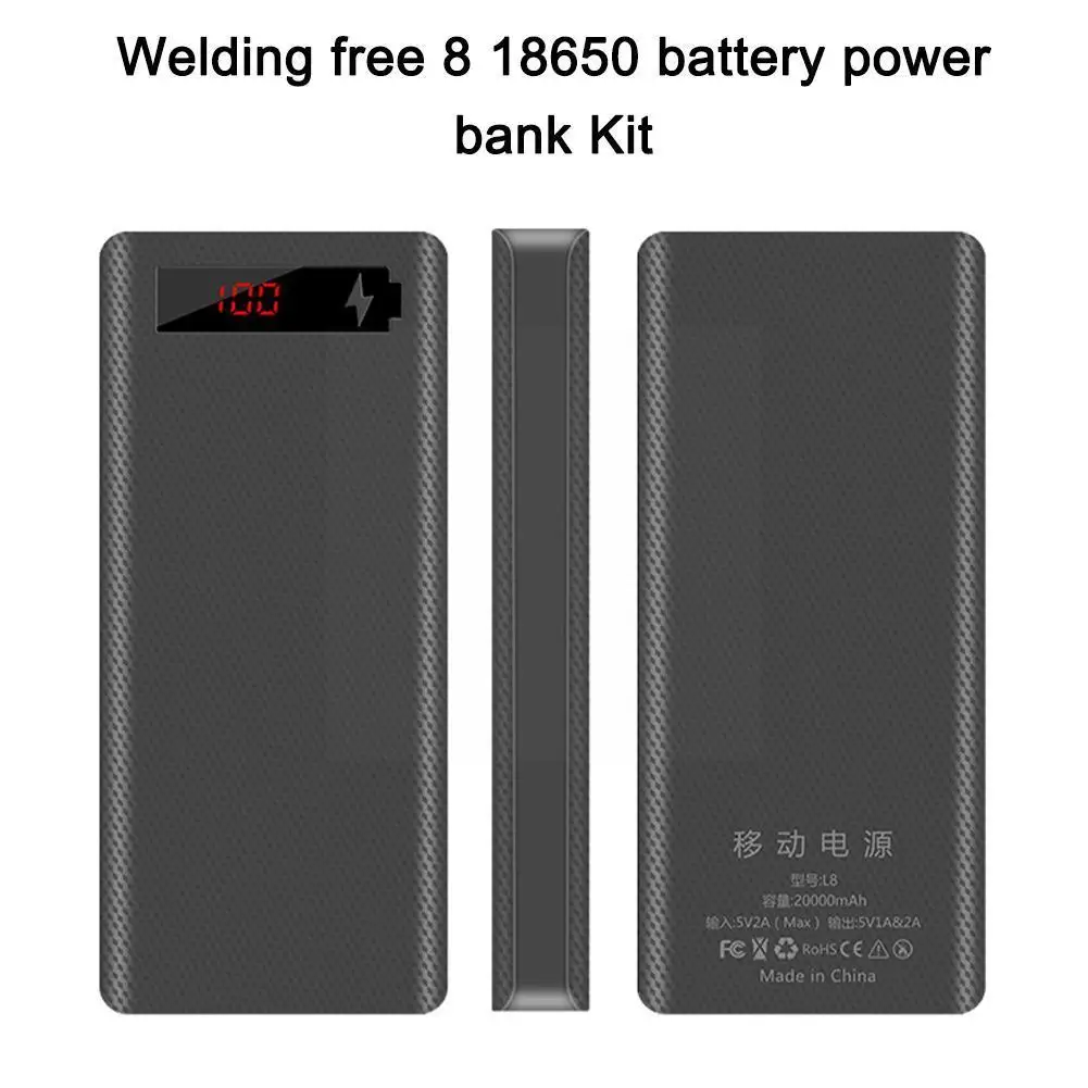 LED Digital Display DIY 8x18650 Battery Holder Power Portable Without Powerbank Case Box Storage Bank External Shel B0R6 |