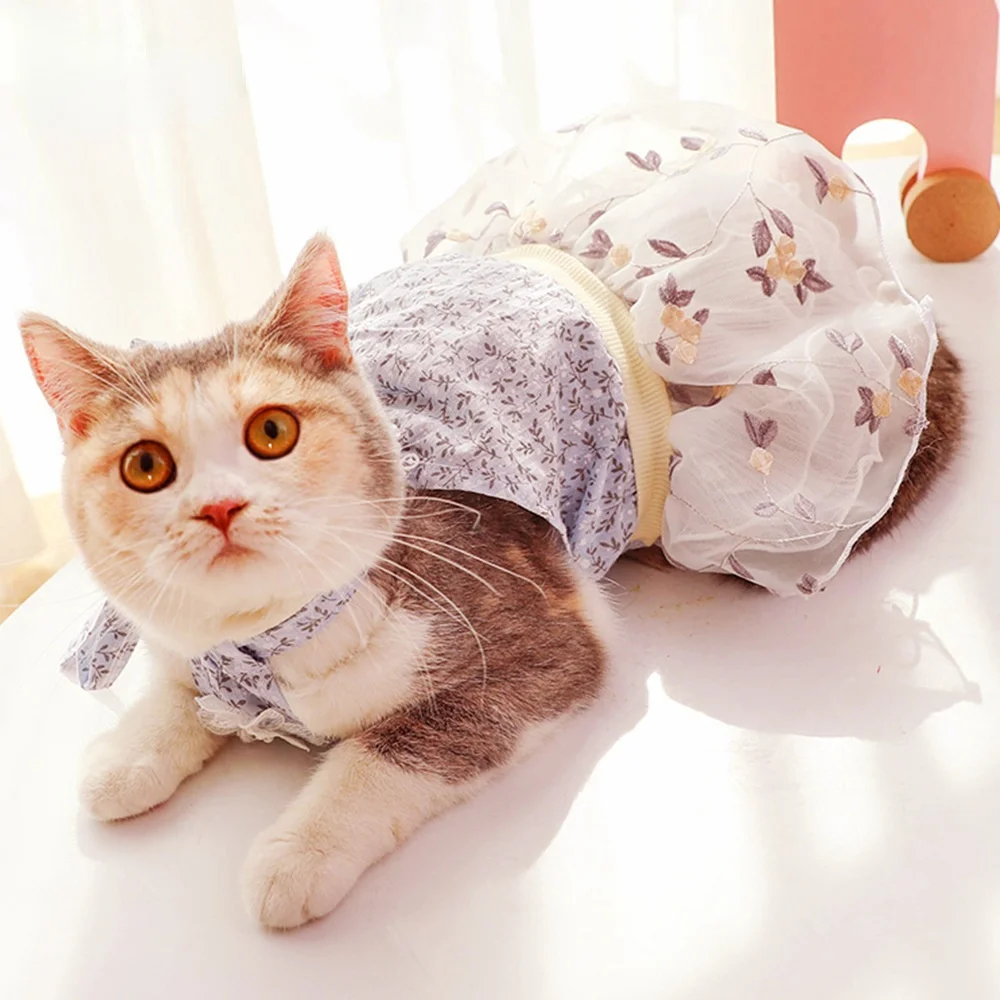

Pink Dog Cat Princess Dress Clothes Pet Sweety TuTu Skirt Lace Mesh Yarn Wedding Skirts for Dogs Cats cat assessoires