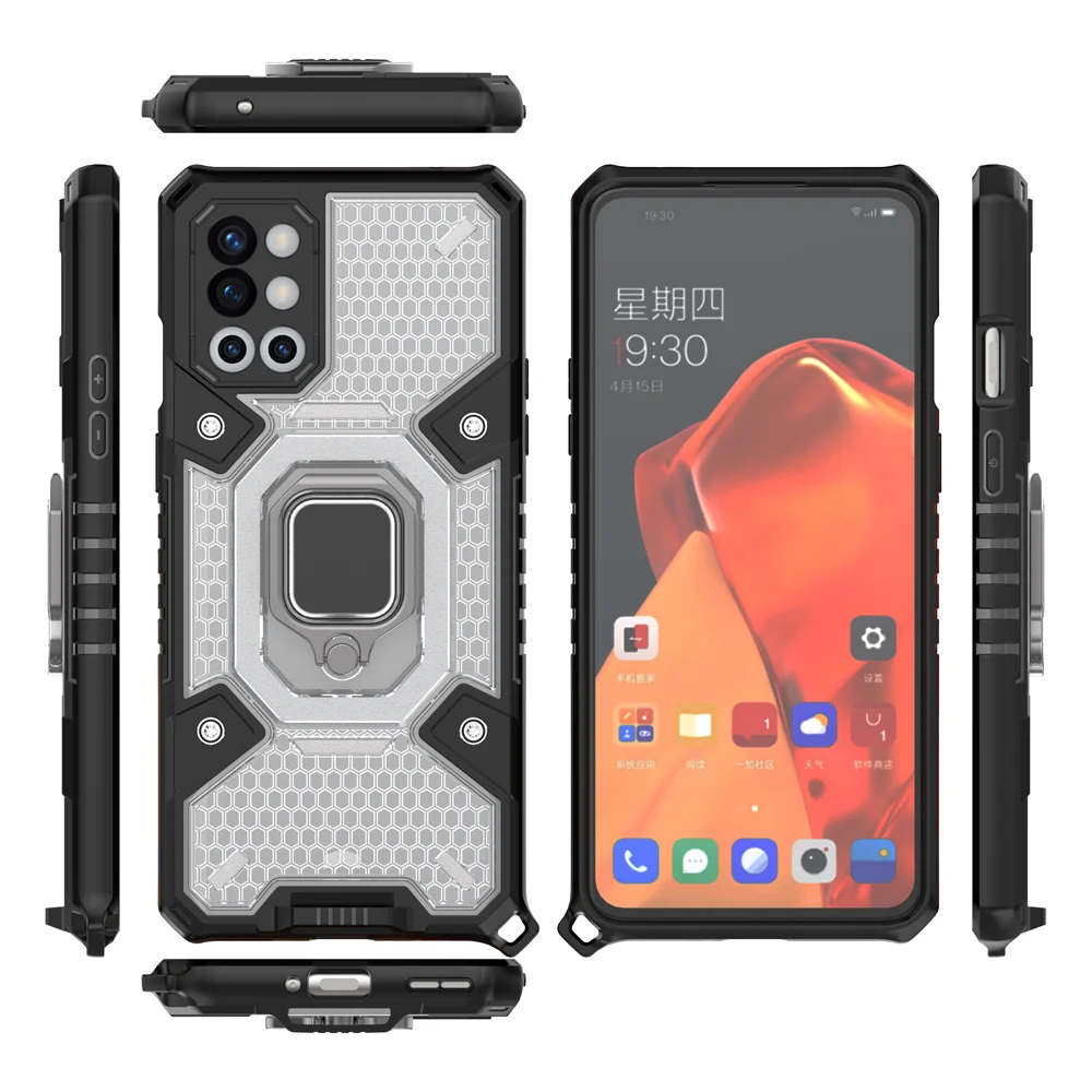 

Magnetic Armor Camera Lens Protection Phone Case For OnePlus 9R Magnetic Ring Holder Stand Cover For OnePlus 9R Back Cover