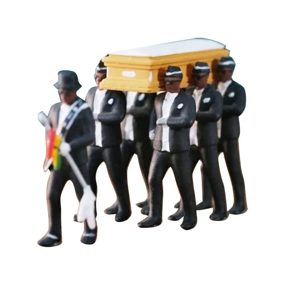 

1:64 Ghana Funeral Coffin Dancing Pallbearer Team Model Action Figure Car Decor Dance Figure Action Funeral Dancing Team Display