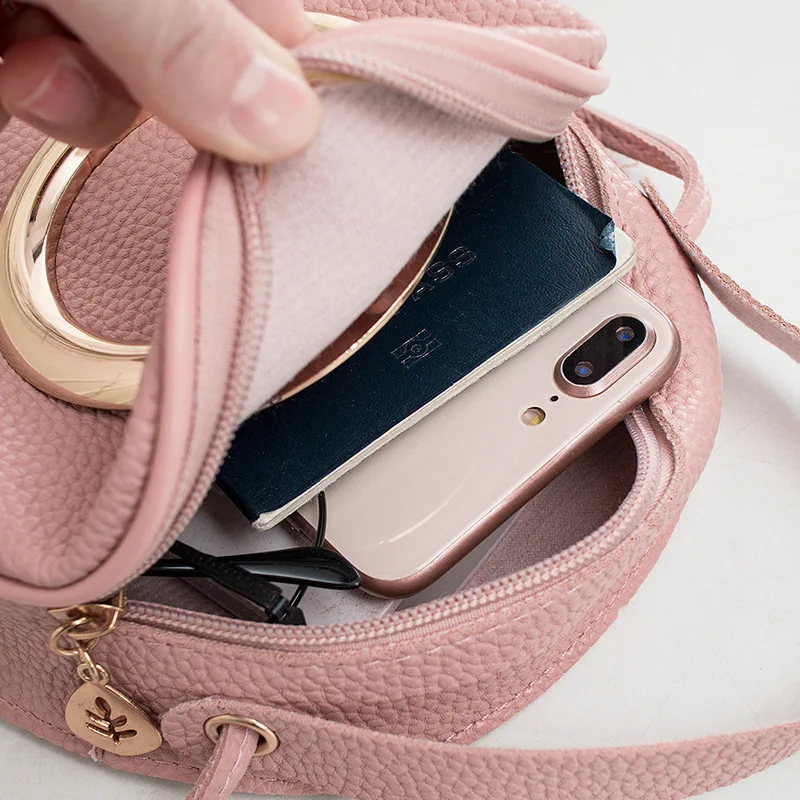 Женские мини сумки с узором Личи металлическое кольцо из искусственной кожи