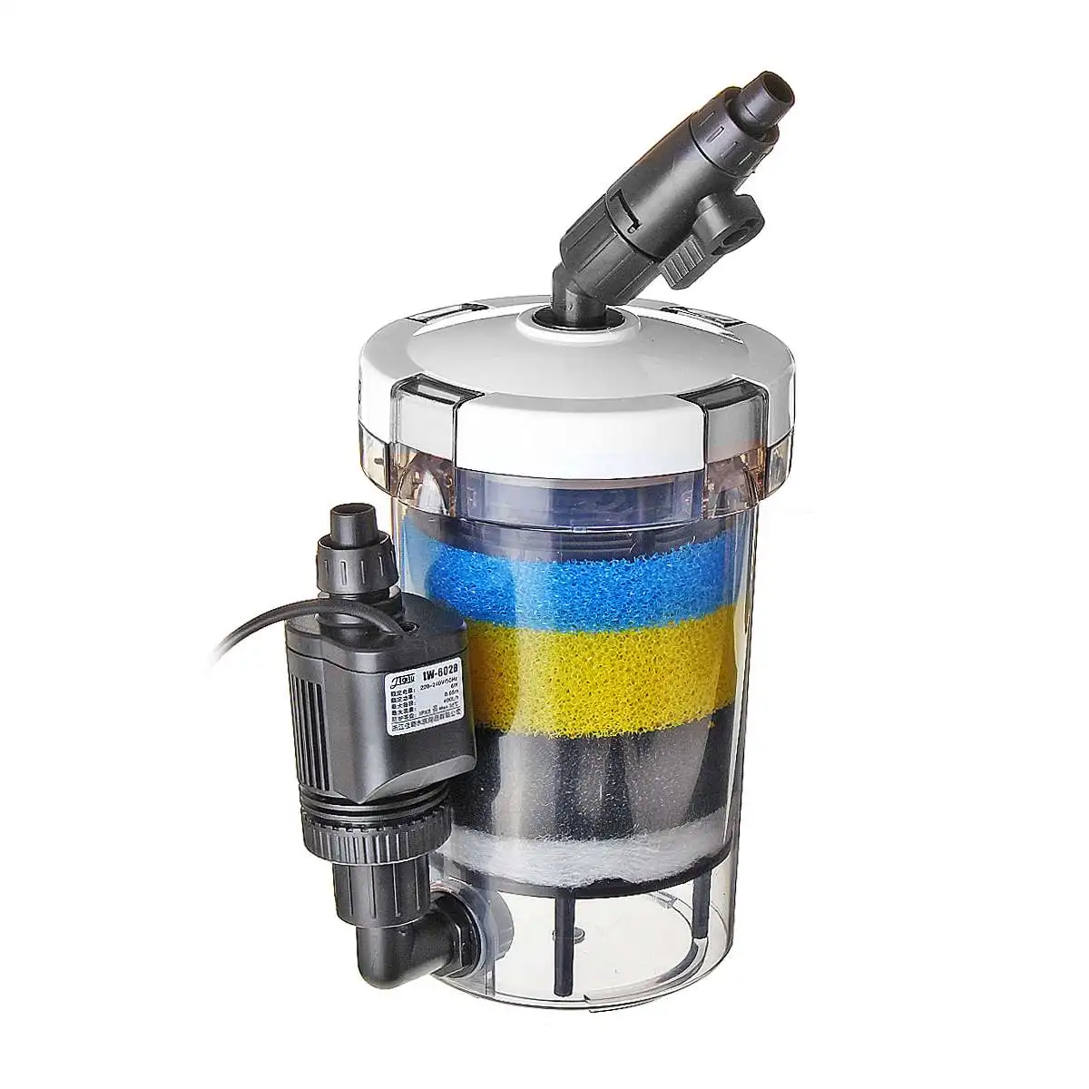 220 V-240 V 800L/h 14W фильтр аквариума ультра-тихий Внешний Аквариум фильтровальный стакан фильтр губка очистки воды EW-604B