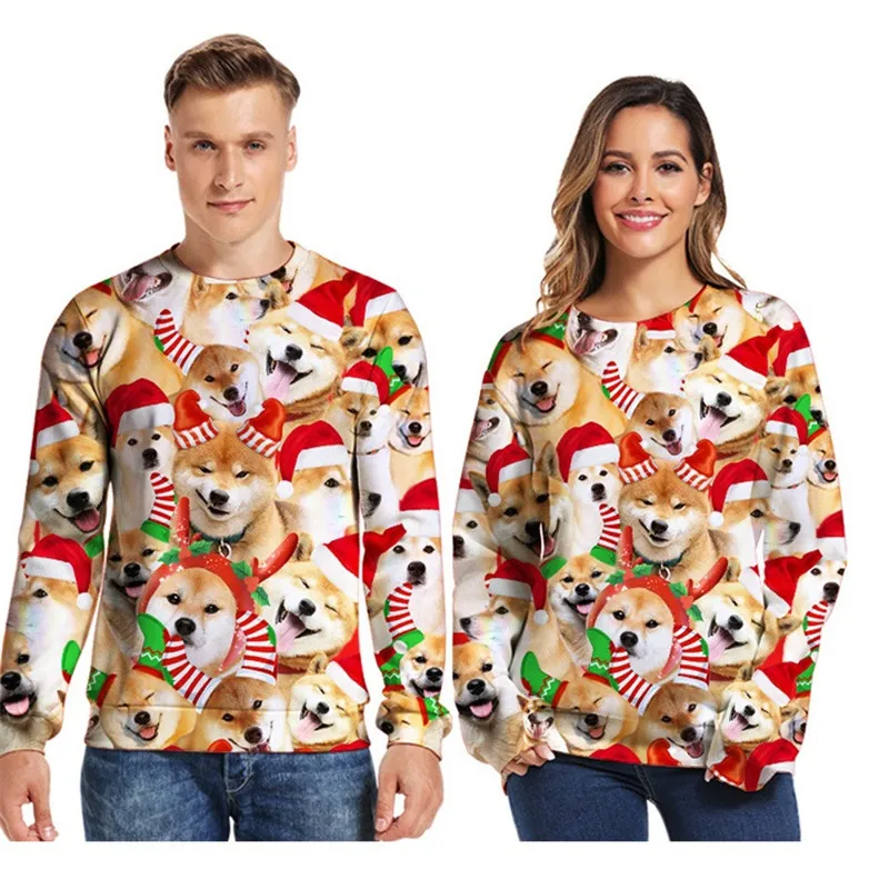 Мужские и женские рождественские свитера для праздников вечеринок джемперы топы