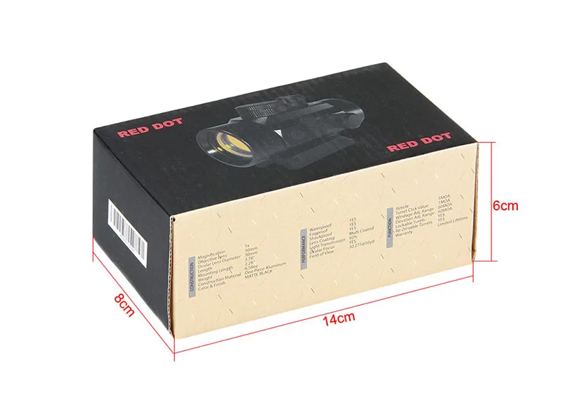 

FLY SHARK Tactical hunting sights 2MOA Dot Size IR Illuminated Mini Red Dot Scope For Hunting Shooting HK2-0111