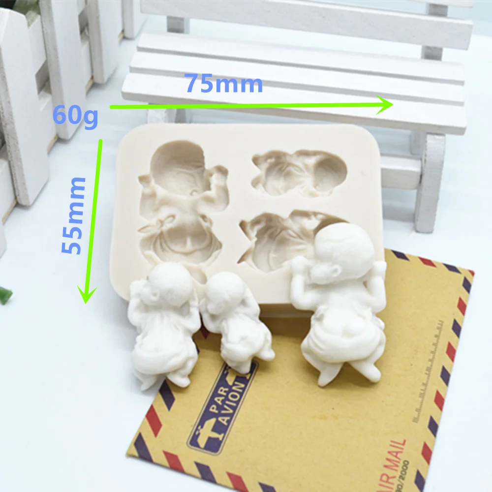 Luyou 3D спящие Детские Силиконовые формы для мастики инструменты украшения торта